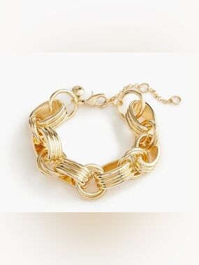 J. Crew gold textured links adjustable size bracelet.  NWT.